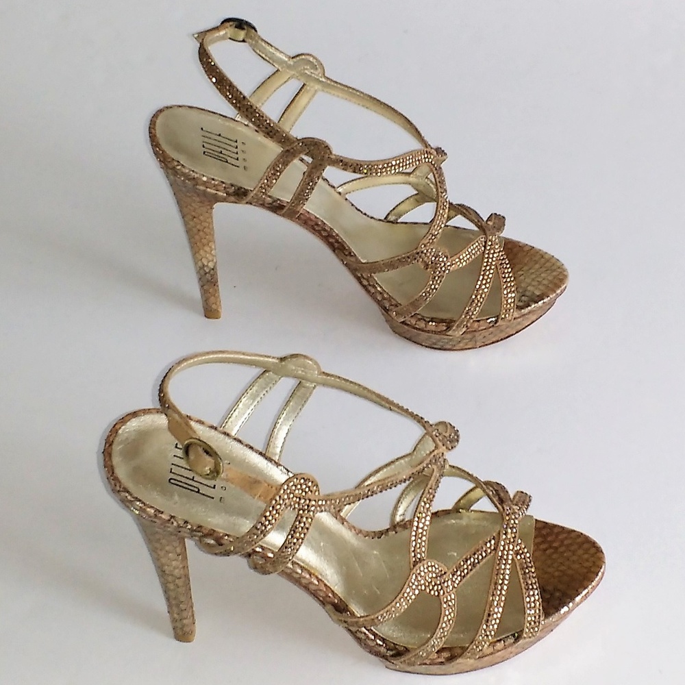 Pelle Moda crystal Italian leather platforms 9.5 M